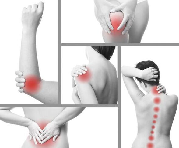 Inflammatory processes in different joints with arthritis
