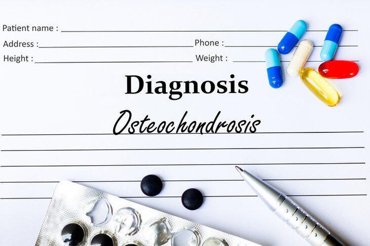 Medications for diagnosing osteochondrosis